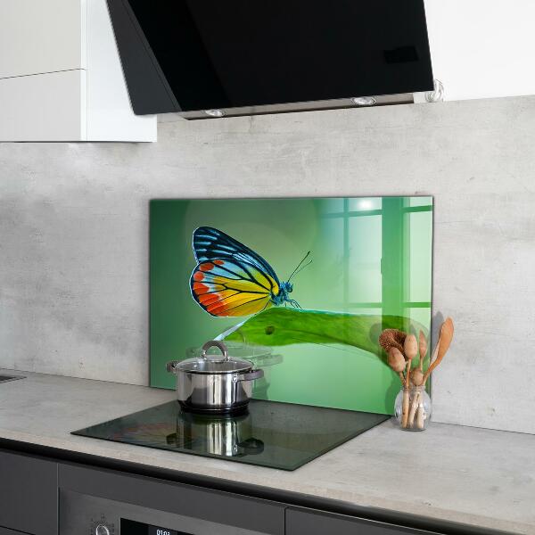 Stenska plošča za kuhinjo Metulj počiva na listu