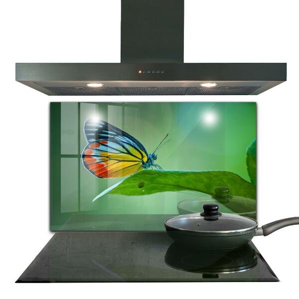 Stenska plošča za kuhinjo Metulj počiva na listu