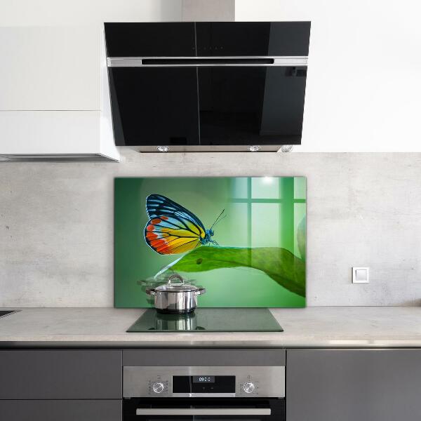 Stenska plošča za kuhinjo Metulj počiva na listu
