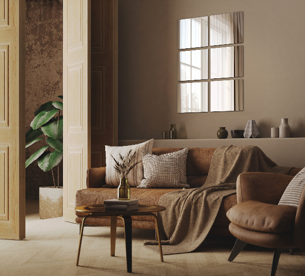 Samolepilne zrcalne ploščice 6 kos 20x20 cm