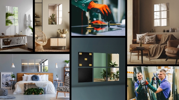 Samolepilne zrcalne ploščice 6 kos 20x20 cm