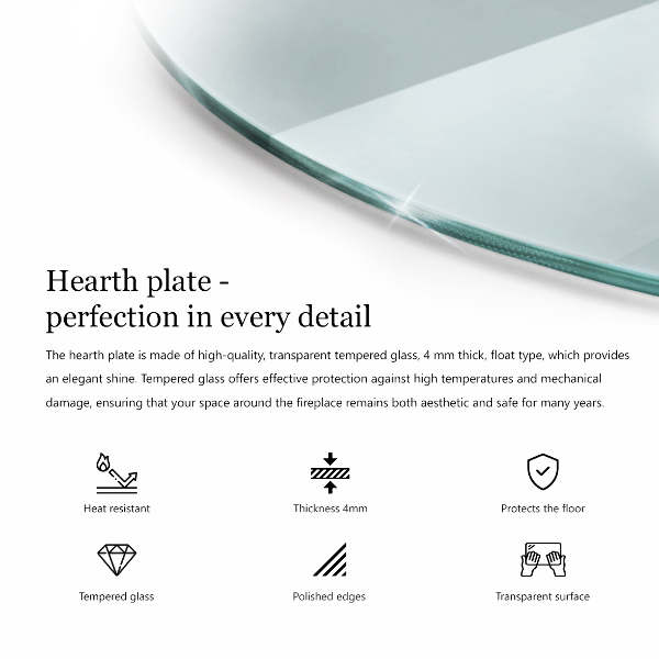 Steklo za kamin 100x100 cm