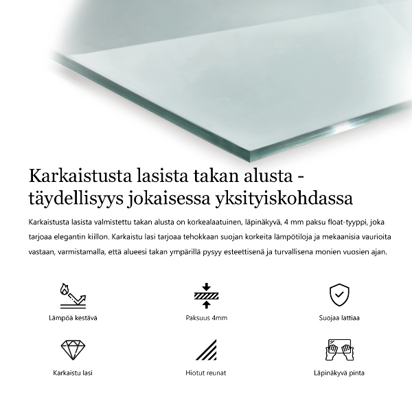 Steklo za kamin 60x60 cm