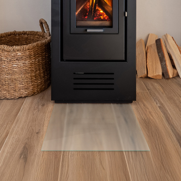 Kvadratno polprosojno steklo za pod kamin 50x50 cm