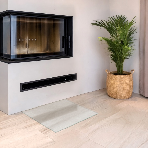 Kvadratno polprosojno steklo za pod kamin 50x50 cm