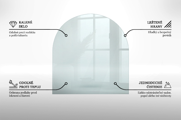 Steklo za kamin 80x70 cm
