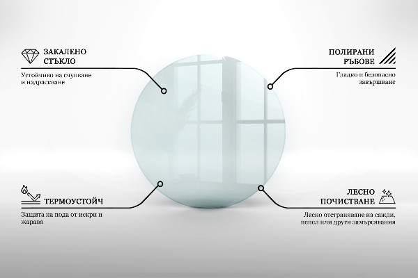 Podložna plošča za kamin fi100 cm