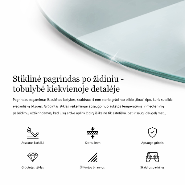 Podložna plošča za kamin fi50 cm