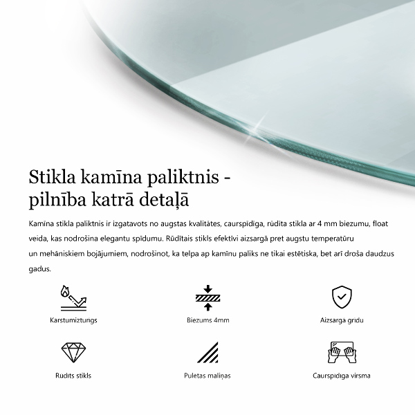 Podložna plošča za kamin fi50 cm