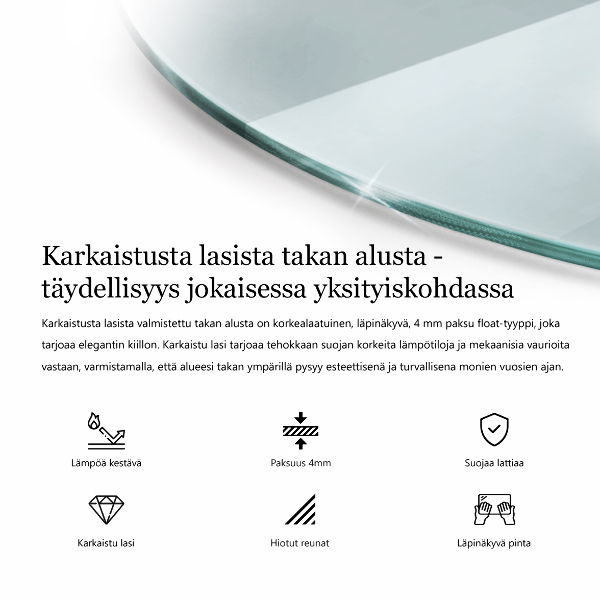 Podložna plošča za kamin fi50 cm