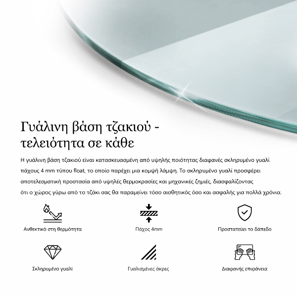 Podložna plošča za kamin fi60 cm