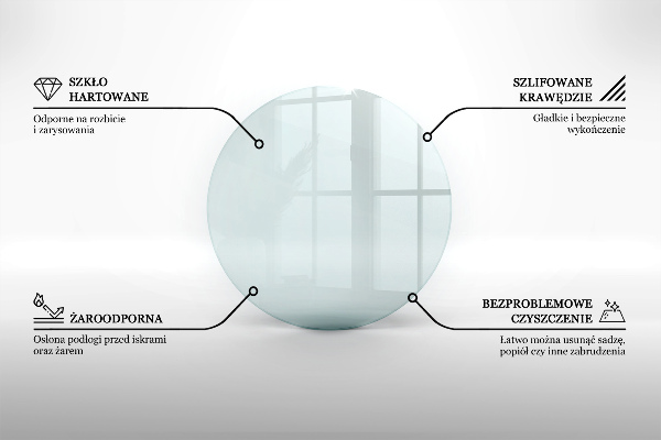 Podložna plošča za kamin fi60 cm