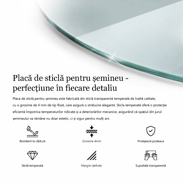 Podložna plošča za kamin fi70 cm