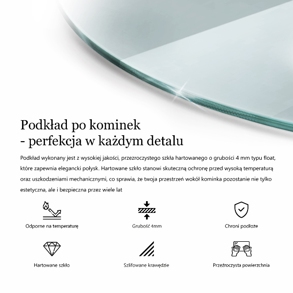 Podložna plošča za kamin fi70 cm