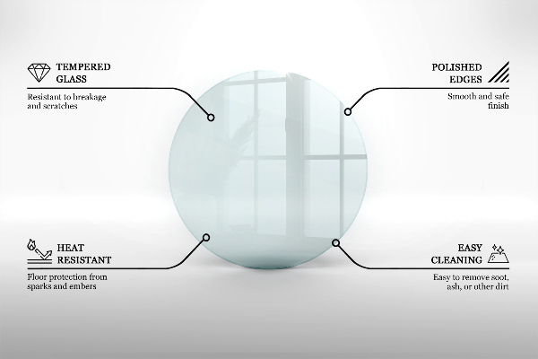 Podložna plošča za kamin fi70 cm