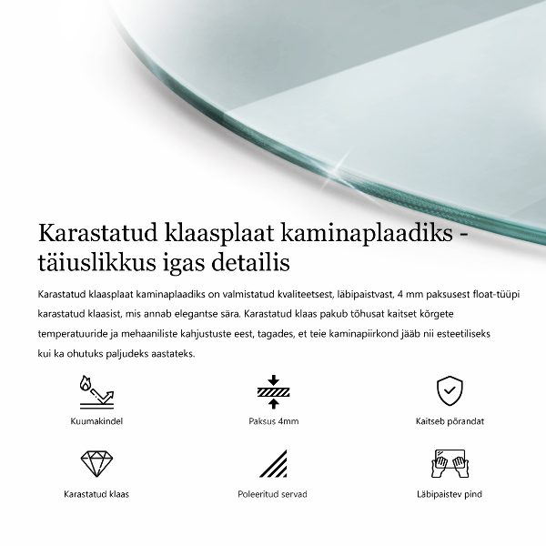 Podložna plošča za kamin fi80 cm