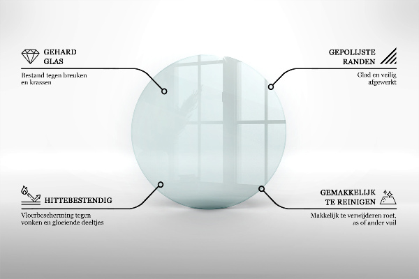 Podložna plošča za kamin fi90 cm