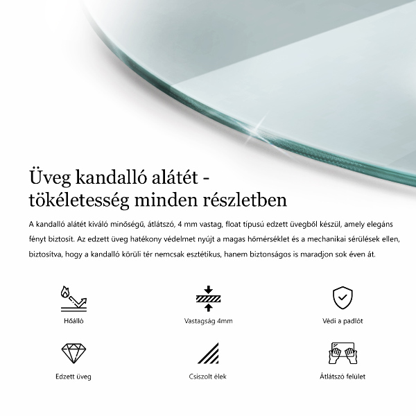 Podložna plošča za kamin fi90 cm