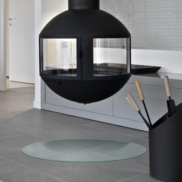 Okroglo polprosojno kaljeno steklo za pod kamin fi90 cm