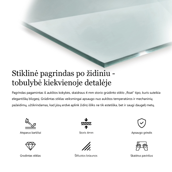 Steklo za kamin 100x50 cm