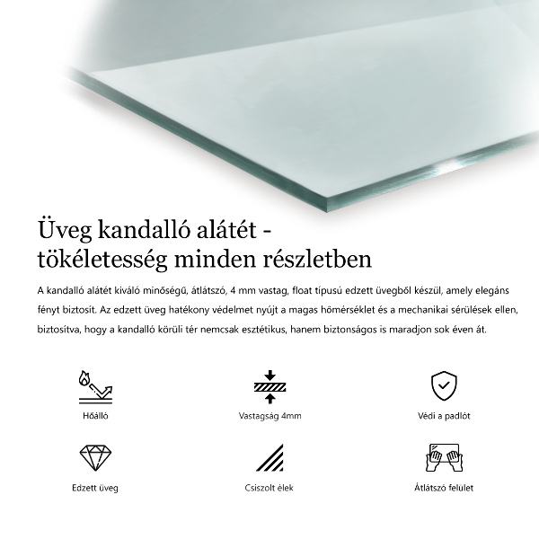 Steklo za kamin 60x40 cm