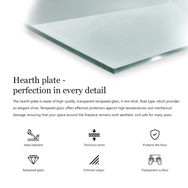 Steklo za kamin 60x40 cm