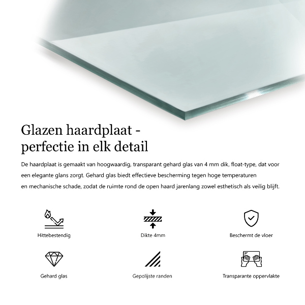 Steklo za kamin 80x60 cm