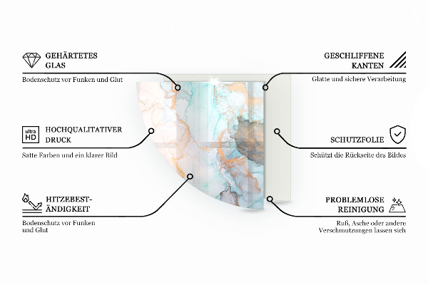 Četrtina kroga steklo za pod kamin Tridimenzionalna geometrija
