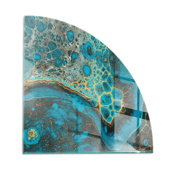 Četrtina kroga steklo za pod kamin Abstraktni organski vzorec