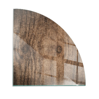 Četrtina kroga steklo za pod kamin Naravni lesni vzorec