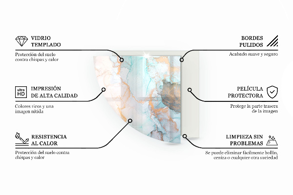 Četrtina kroga ognjevarno steklo za kamin Abstraktni teksturni vzorec
