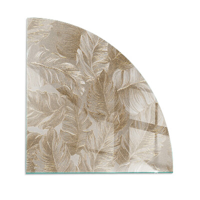 Četrtina kroga ognjevarno steklo za kamin Listi v subtilnih vzorcih