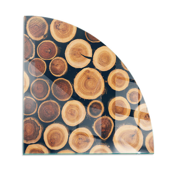 Četrtina kroga kaljeno steklo za pod kamin Škatla z rezanim lesom