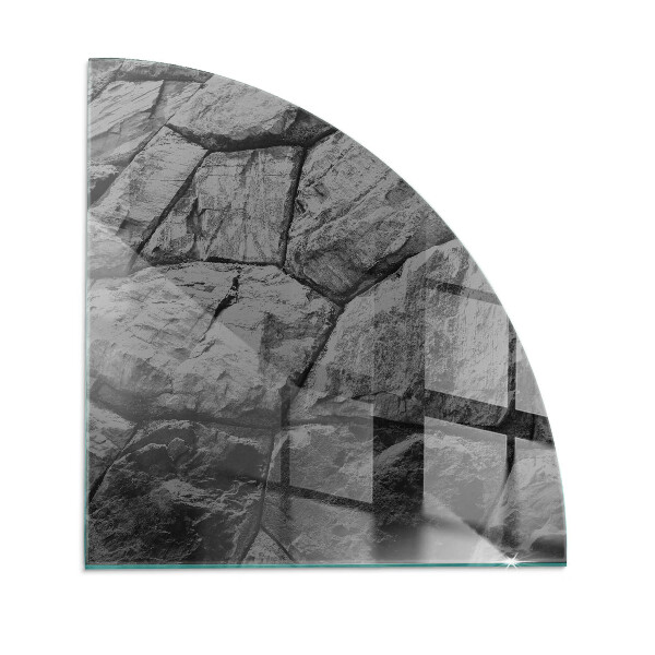 Četrtina kroga ognjevarno steklo za kamin Vzorec naravnega kamna