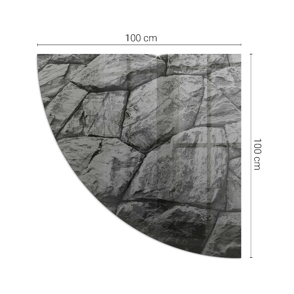 Četrtina kroga ognjevarno steklo za kamin Vzorec naravnega kamna