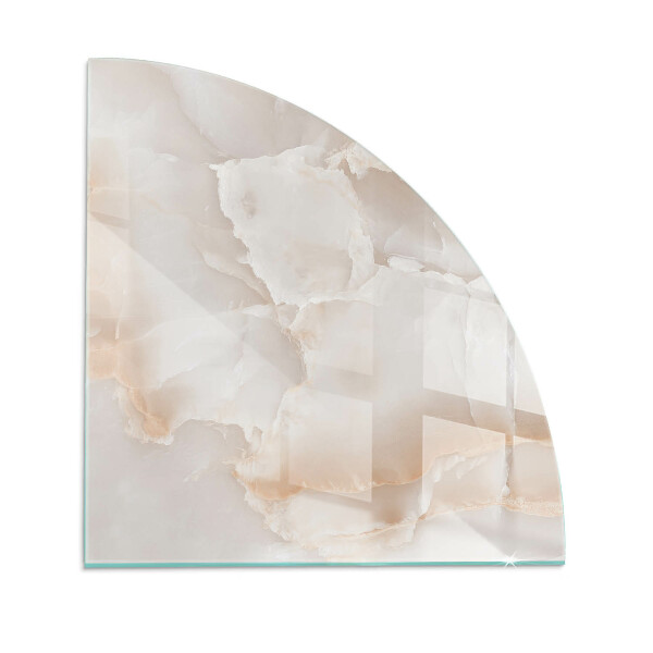 Četrtina kroga kaljeno steklo za pod kamin Vzorec naravnega kamna