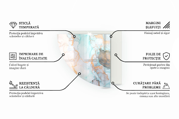 Četrtina kroga kaljeno steklo za pod kamin Rastlinski motivi z metulji