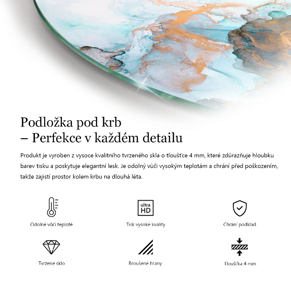 Četrtina kroga steklo za pod kamin Barva rjava