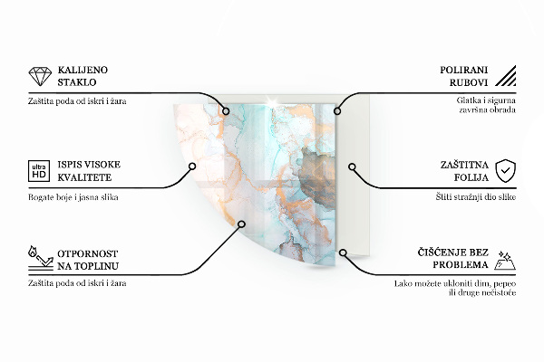 Četrtina kroga ognjevarno steklo za kamin Olivna barva