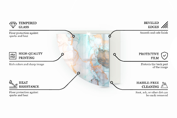 Četrtina kroga ognjevarno steklo za kamin Sivo-zelena barva