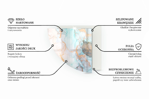 Četrtina kroga steklo za pod kamin Barva roza