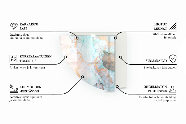 Četrtina kroga steklo za pod kamin Barva Svetlo vijolična