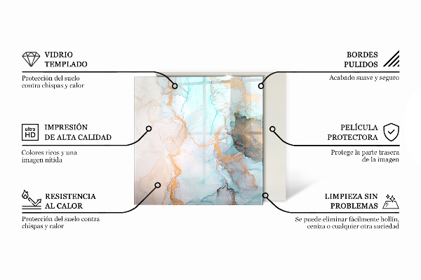 Kvadratna kaljeno steklo za kamin Tridimenzionalna geometrija
