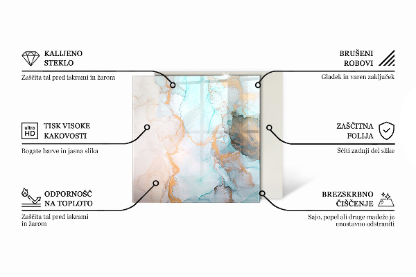 Kvadratna kaljeno steklo za kamin Tridimenzionalna geometrija