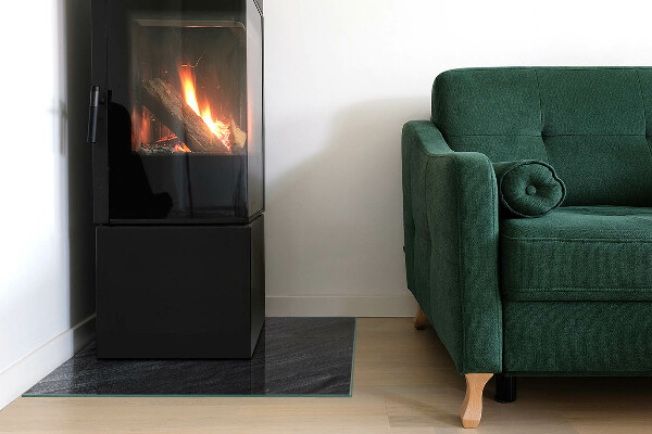 Kvadratna kaljeno steklo za kamin Tekstura kamnite površine