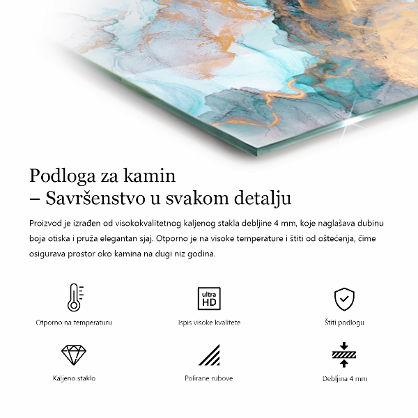 Kvadratna podložna plošča za kamin Tekstura surovega betona