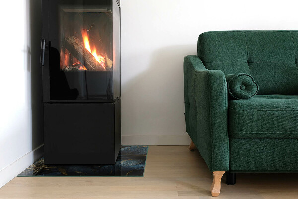 Kvadratna steklo za kamin Elegantna tekstura listov