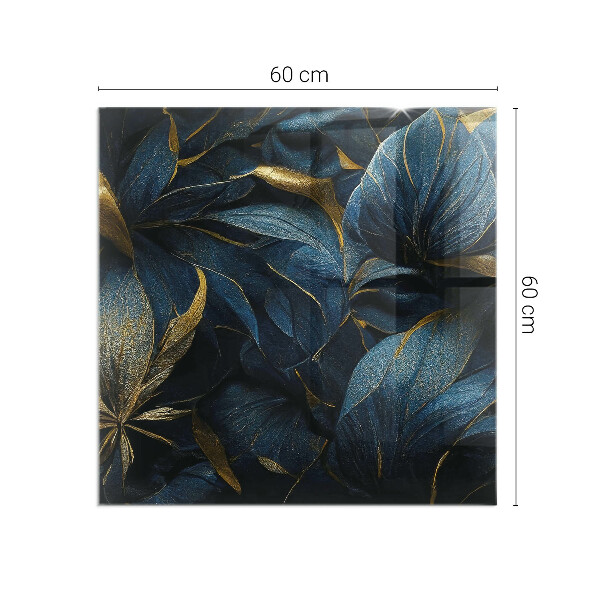 Kvadratna steklo za kamin Elegantna tekstura listov