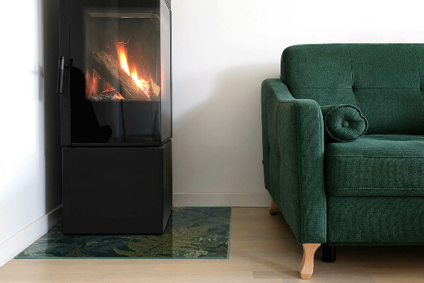 Kvadratna podložna plošča za kamin Rastlinski motivi z metulji