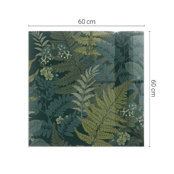 Kvadratna podložna plošča za kamin Rastlinski motivi z metulji